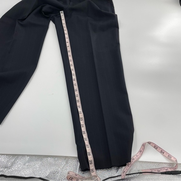 Jos. A. Bank Black Pin Striped 3 Button 100% Wool Suit with Flat Front Pants - Picture 12 of 16